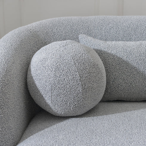 Ashlie Bouclé 3-Seater Sofa - Light Grey 3 Seater Sofa | Three Seater Couch | Kinwell Furniture | Modern 3 Seater Sofas